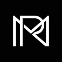 Letter RM Line Monogram Geometric Logo vector
