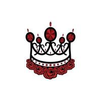Roses Crown Gem Rugby Luxury Logo vector