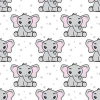 Seamless pattern with cute elephant, Creative childish texture. Great for fabric, textile Vector Illustration.