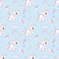 Cute unicorn seamless pattern vector illustration.