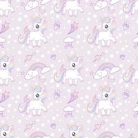 Cute unicorn seamless pattern vector illustration.