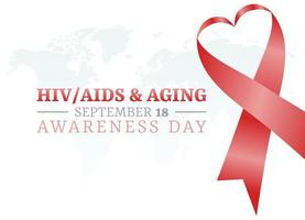 vector graphic of HIV AIDS and Aging awareness day good for HIV AIDS and Aging awareness day celebration. flat design. flyer design.flat illustration.