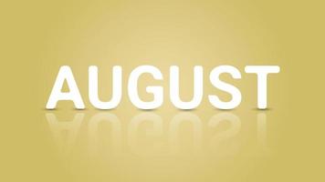 August Text in 3D Style vector