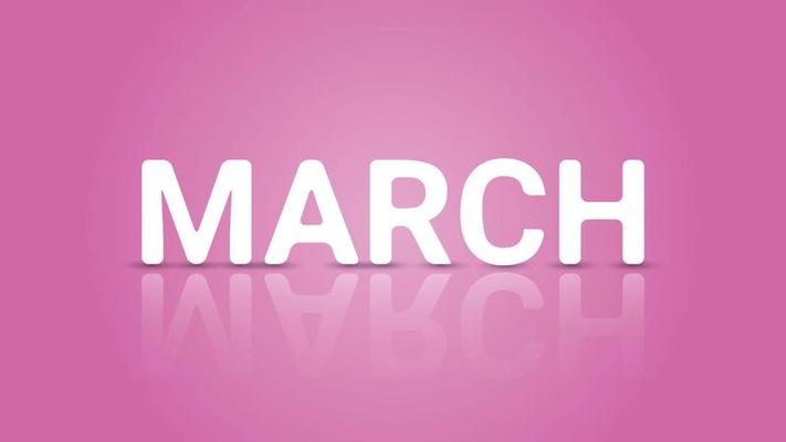 March Text in 3D Style