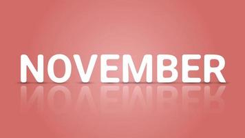 November Text in 3D Style vector