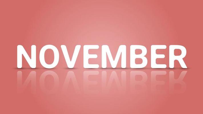 November Text in 3D Style