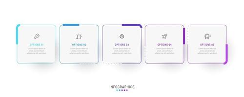 Vector Infographic label design template with icons and 5 options or steps. Can be used for process diagram, presentations, workflow layout, banner, flow chart, info graph.