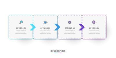 Vector Infographic label design template with icons and 4 options or steps. Can be used for process diagram, presentations, workflow layout, banner, flow chart, info graph.