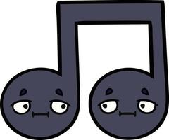 cute cartoon musical note vector