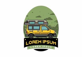 Van camper illustration badge design vector