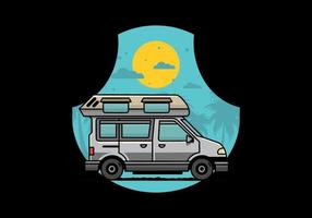 diseño de insignia de ilustración de furgoneta camper vector