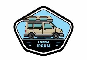 Van camper illustration badge design vector