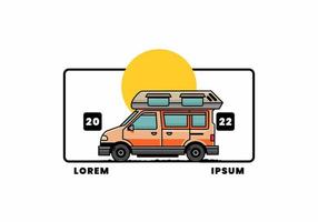 Van camper illustration badge design vector