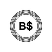 símbolo de icono de moneda brunei darussalam. bnd, monedas de dólar de brunei. ilustración vectorial vector