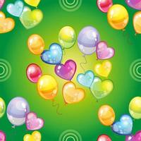 Seamless pattern with colorful balloons on green background vector