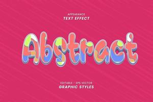 Abstract Text Effect with Colorful 3D Letters. vector