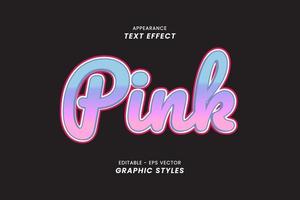 Pink Text Effect with Colorful 3D Letters. vector