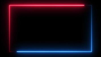 Neon Line Loop animation, motion frame border, blue and red rectangle, bright, animated, colorful effect, futuristic glow, neon glowing loop, electric energy, abstract wallpaper, gradient graphic photo