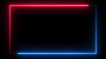 Neon Line Loop animation, motion frame border, blue and red rectangle, bright, animated, colorful effect, futuristic glow, neon glowing loop, electric energy, abstract wallpaper, gradient graphic photo