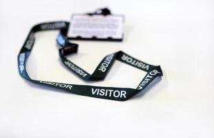 Visitor badge at an office photo