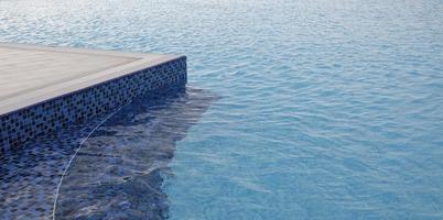 Ripples on the surface of an outdoor pool on a sunny day photo