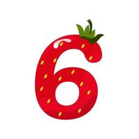 Strawberry number six. vector