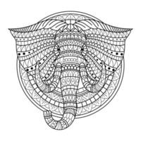 Elephant head line art vector