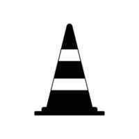 Traffic Cone Silhouette. Black and White Icon Design Elements on Isolated White Background vector