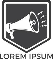 Megaphone logo design. Loud media logotype icon. Speak up logo icon design. vector