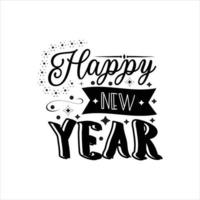 letras de tipografía de feliz año nuevo listas para imprimir diseño gratuito vector