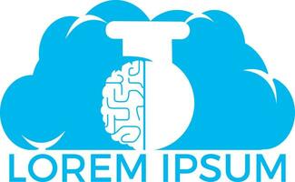 diseño del logotipo del laboratorio del cerebro en la nube. vector