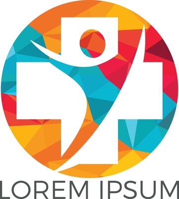 Abstract medical vector logo design. Illustration design of logotype cross health symbol.