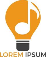 Creative music note sign and light bulb symbol. Creative idea and musical symbol. vector