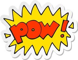 sticker of a cartoon pow symbol vector