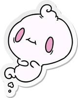 sticker cartoon of a kawaii cute ghost vector