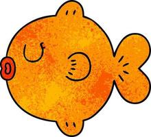 quirky hand drawn cartoon fish vector