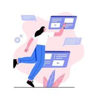 CMS content administration concept vector