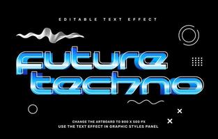 Future technology editable text effect template vector