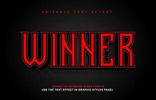 Winner editable text effect template vector