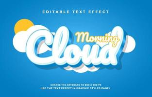 plantilla de efecto de texto editable en la nube vector