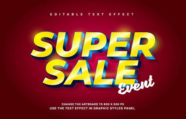 Super sale editable text effect template