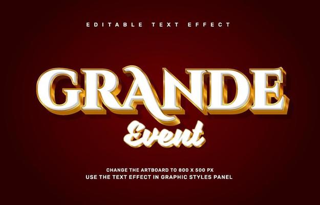 Gold grande editable text effect template