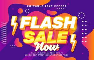colorido efecto de texto de venta flash vector
