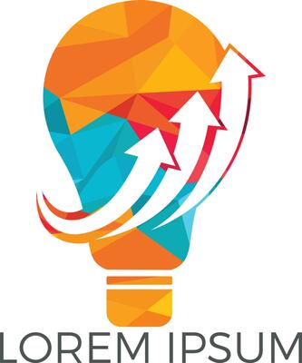 Start up logo design. Light bulb with arrow logo design. Concept for start ups creative business innovation ideas and other.