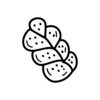 producto de panadería challah doodle ilustración vectorial vector