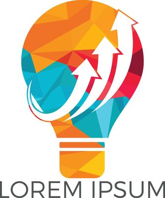 Start up logo design. Light bulb with arrow logo design. Concept for start ups creative business innovation ideas and other.