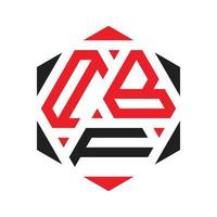 Creative Polygon Three Letter Logo Design vector