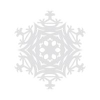 Snowflake vector graphics on a white background cut out of paper , 6 rays.