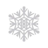 Snowflake vector graphics on a white background cut out of paper , 6 rays.