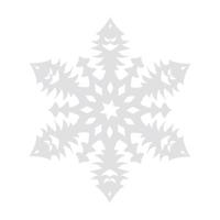 Snowflake vector graphics on a white background cut out of paper , 6 rays.